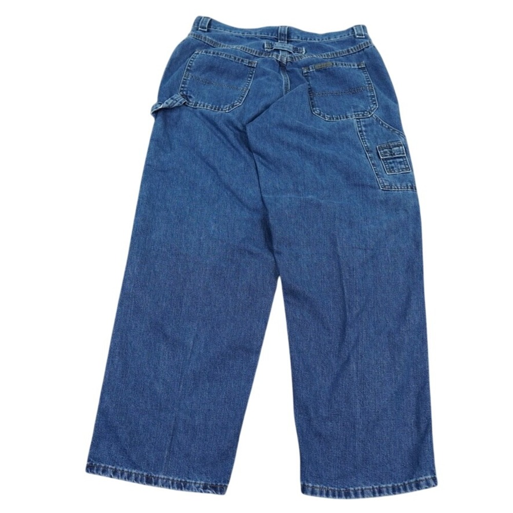 Riveted Lee Carpenter Jeans Womens 10 P Blue Wide Leg Utility Workwear VTG Style
